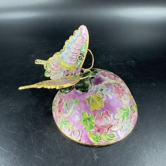 Sankyo Butterfly Cloisonne Enamel Fairy Fantasy Romance Metal Figure Multicolor - Picture 9 of 14
